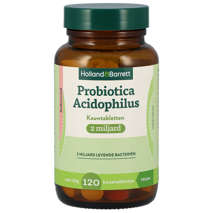 Holland & Barrett Probiotica Acidophilus Kauwtabletten 2 miljard Aardbeiensmaak - 120 kauwtabletten-1