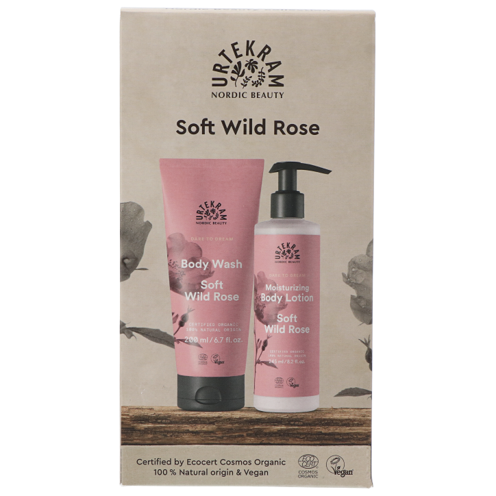 Urtekram Soft Wild Rose Giftbox (Body Lotion 245ml + Body Wash 200ml)-1