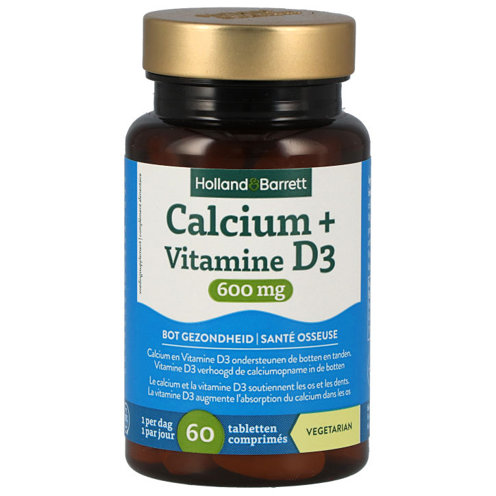 Holland & Barrett Calcium + Vitamine D3 600mg - 60 tabletten-1