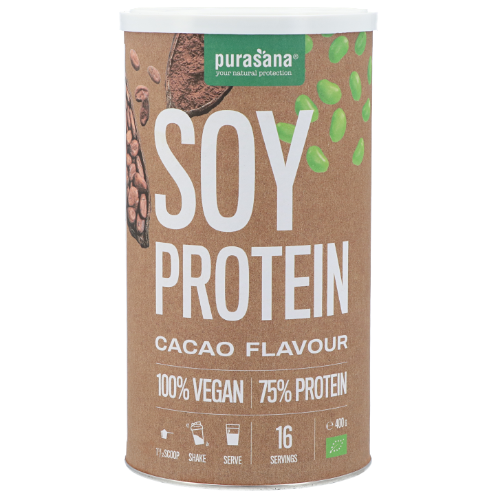 Purasana Poudre de Protéine Soja Vegan Cacao - 400 g-1