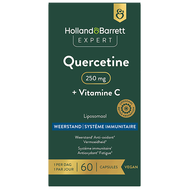 Holland & Barrett Expert Quercetine + Vitamine C 250 mg Liposomaal - 60 capsules-1