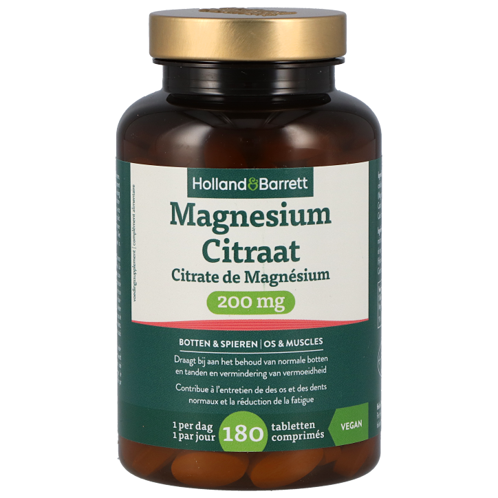 Holland & Barrett Magnesium Citraat 200 mg - 180 tabletten-1