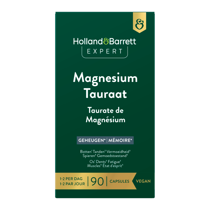 Holland & Barrett Expert Magnesium Tauraat - 90 capsules-1