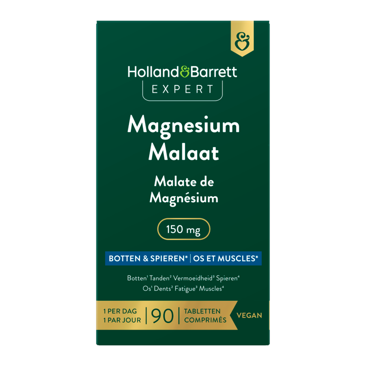 Holland & Barrett Expert Magnesium Malaat 150mg - 90 tabletten-1