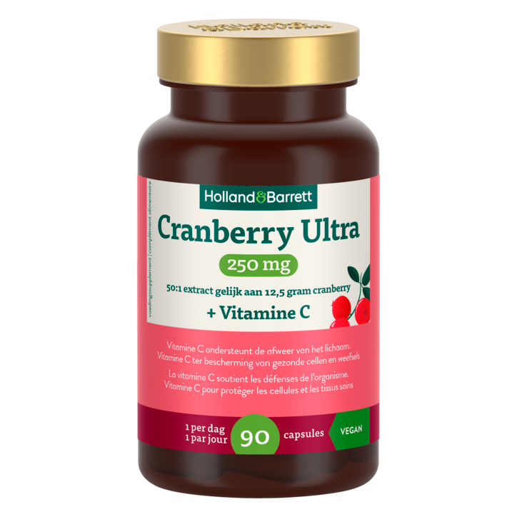 Holland & Barrett Cranberry Ultra 250mg + Vitamine C - 90 capsules-1
