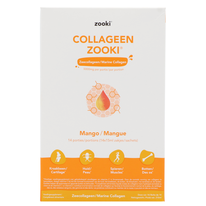 Zooki Zeecollageen Mango 5000 mg – 14 zakjes-1