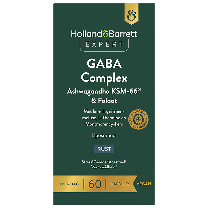 Holland & Barrett Expert GABA Complex + Ashwagandha & Folaat – 60 capsules-1