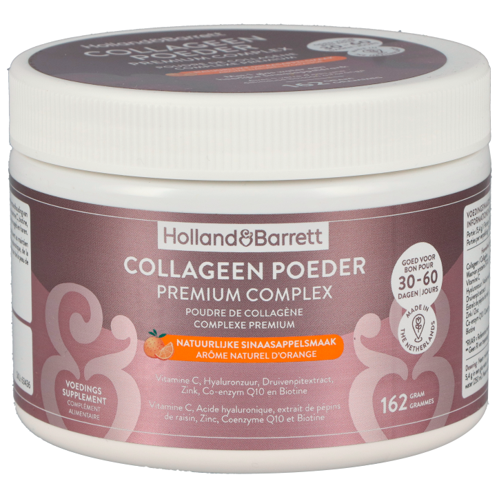 Holland & Barrett Collageen Poeder Premium Complex Natuurlijke Sinaasappelsmaak - 162 gram-1