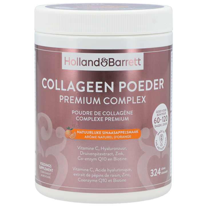 Holland & Barrett Collageen Poeder Premium Complex Natuurlijke Sinaasappelsmaak - 324 gram-1