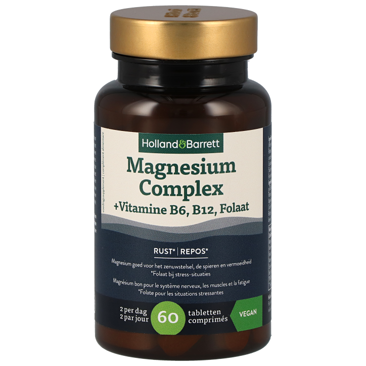 Holland & Barrett Magnesium Complex + Vitamine B6, B12, Folaat - 60 tabletten-1