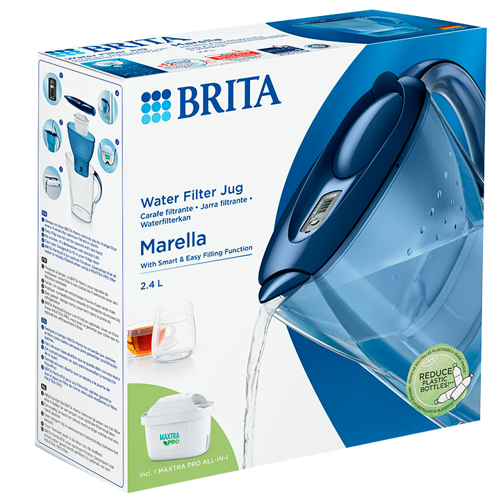 BRITA Carafe Filtrante 'Marella' Bleue + 1 filtre MAXTRA PRO - 2.4l-1