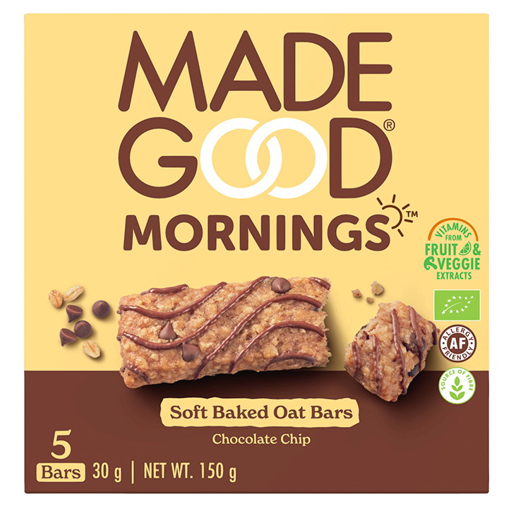 MadeGood Morning Soft Baked Oat Bars Chocolate Chips - 5 x 30g-1