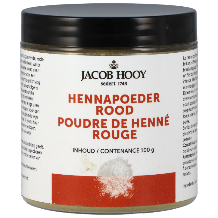 Jacob Hooy Poudre de Henné pour Cheveux Rouge - 100g-1