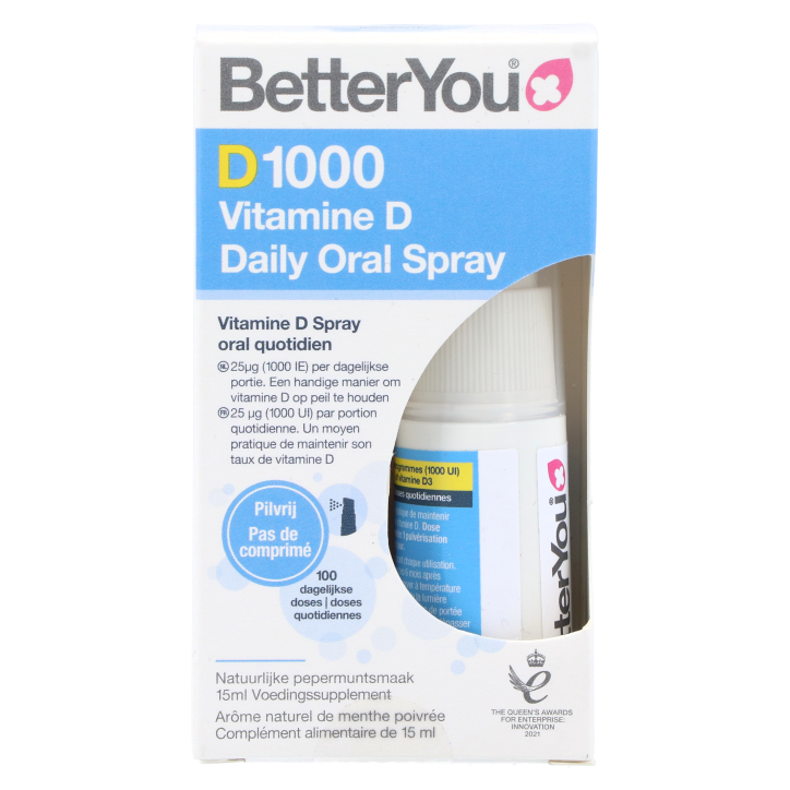 BetterYou D1000 Vitamine D Dagelijkse Orale Spray (25ml)-1