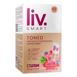 USN Liv.Smart Toned Lifestyle & Fat Metabolising Support Mixed Berries Sachets 20 x 5g