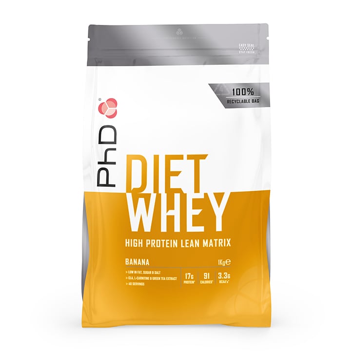 PhD Diet Whey Protein Powder Banana 1000g-1