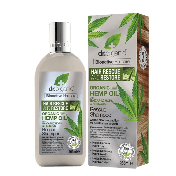 Dr Organic Hemp Oil Rescue & Restore Shampoo 265ml-1