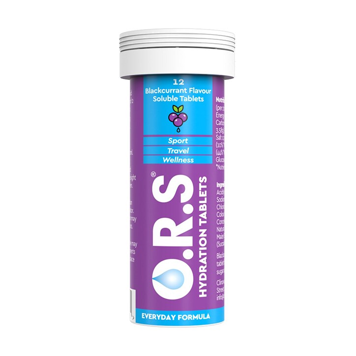 ORS Hydration Blackcurrant 12 Soluble Tablets-1