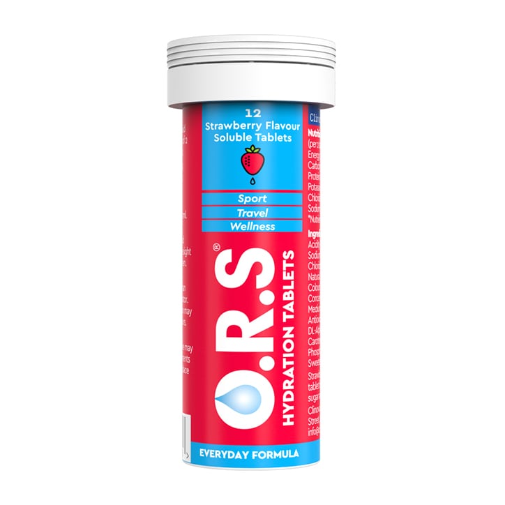 ORS Hydration Strawberry 12 Soluble Tablets-1