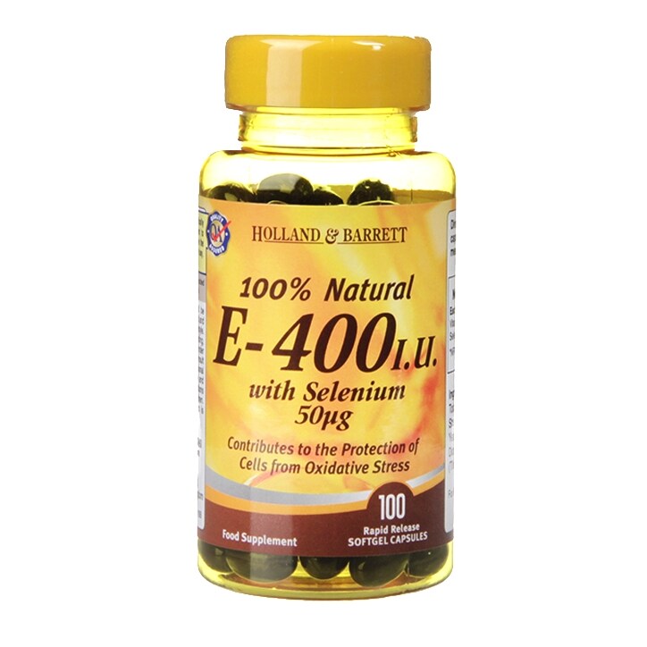Holland & Barrett Natural Vitamin E with Selenium 400iu 100 Capsules-1