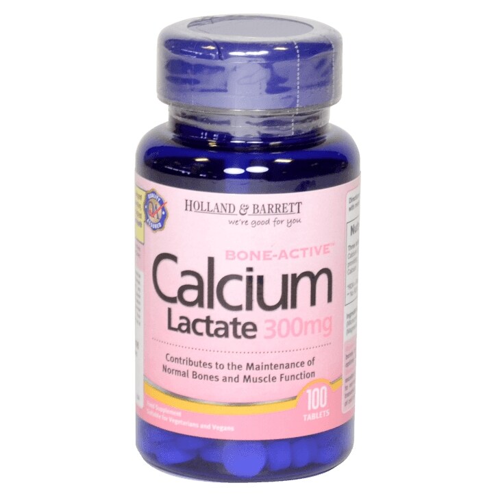 Holland & Barrett Calcium Lactate 100 Tablets 300mg-1