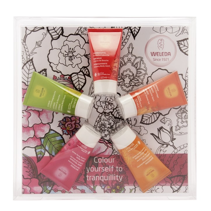 Weleda Relaxing Body Wash Collection and Mindfulness Colouring Book Gift Set-1