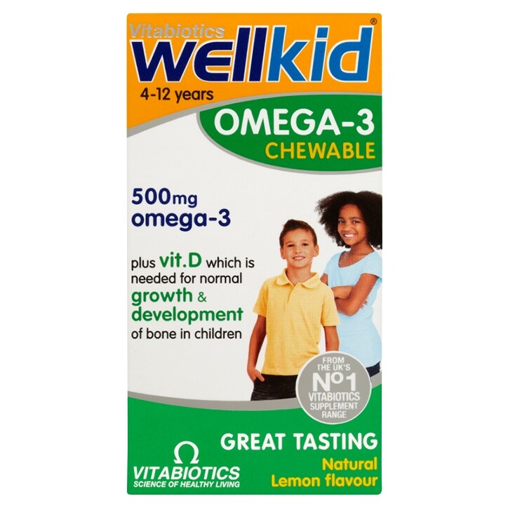 Vitabiotics Wellkid Omega-3 Chewable 60 Tablets-1