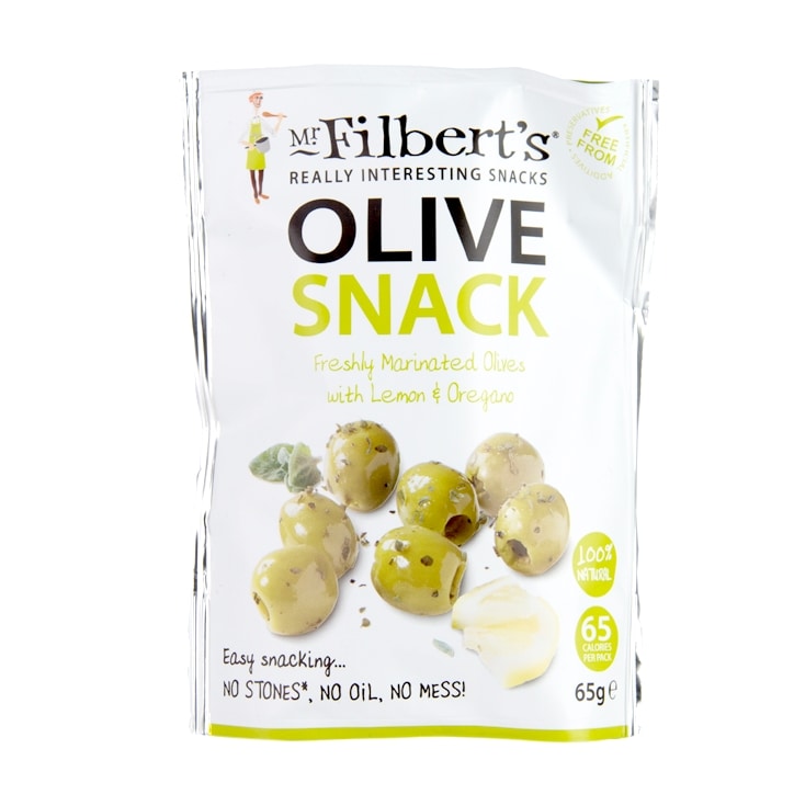 Mr Filbert's Pitted Green Olives with Lemon & Oregano 65g-1