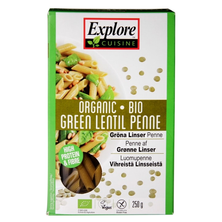 Explore Cuisine Organic Green Lentil Penne 250g-1