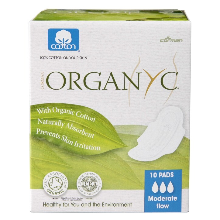 Organyc 10 Winged Sanitary Towels Moderate Flow-1