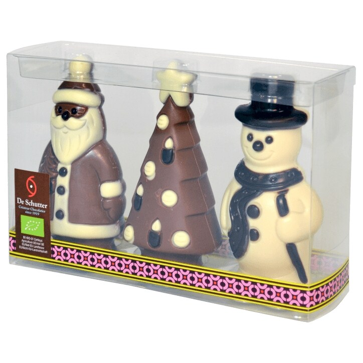 De Schutter Organic Chocolate Trio Christmas Figurines-1