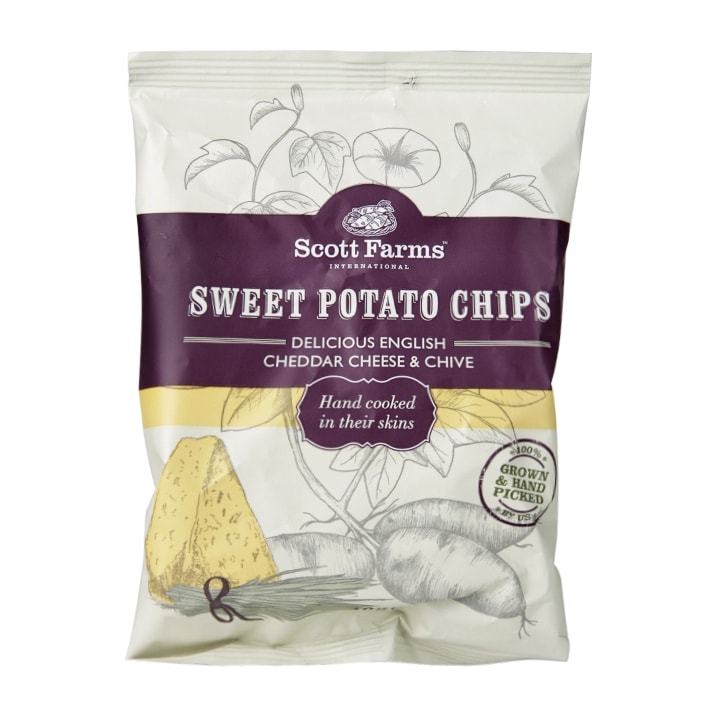 Scott Farms Cheddar Cheese & Chive Sweet Potato Chips 40g-1