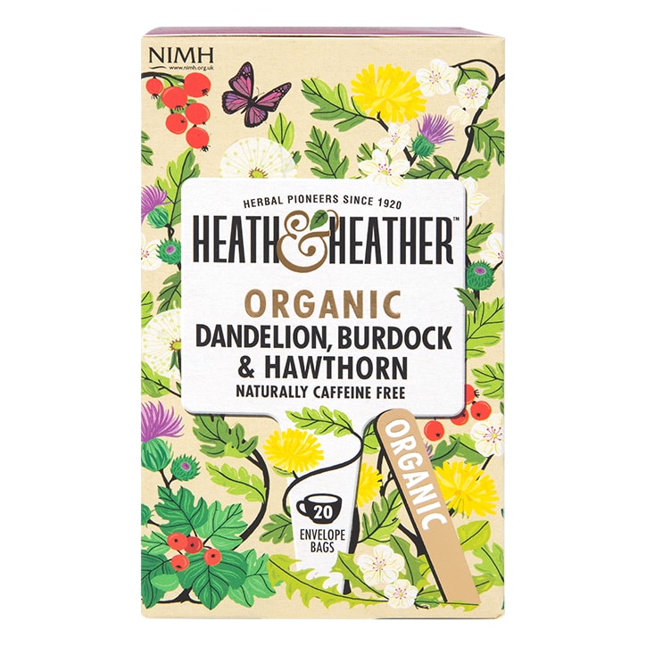 Heath & Heather Organic Dandelion, Burdock & Hawthorn 20 Tea Bags-1