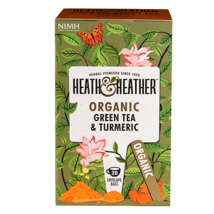 Heath & Heather Organic Green Tea & Turmeric 20 Tea Bags-1