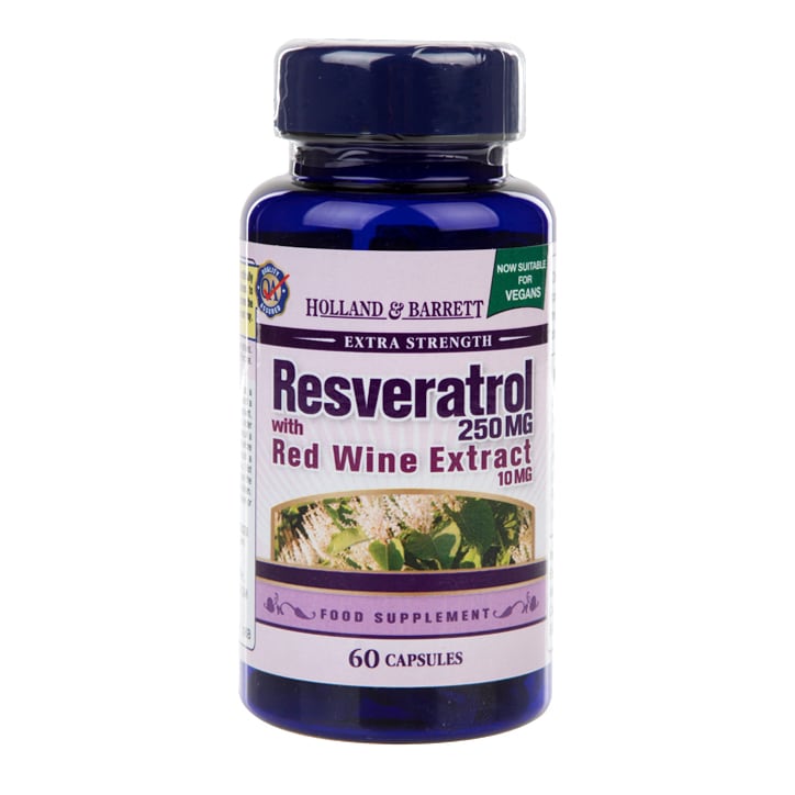 Holland & Barrett Resveratrol 250mg with Red Wine Extract 10mg 60 capsules-1