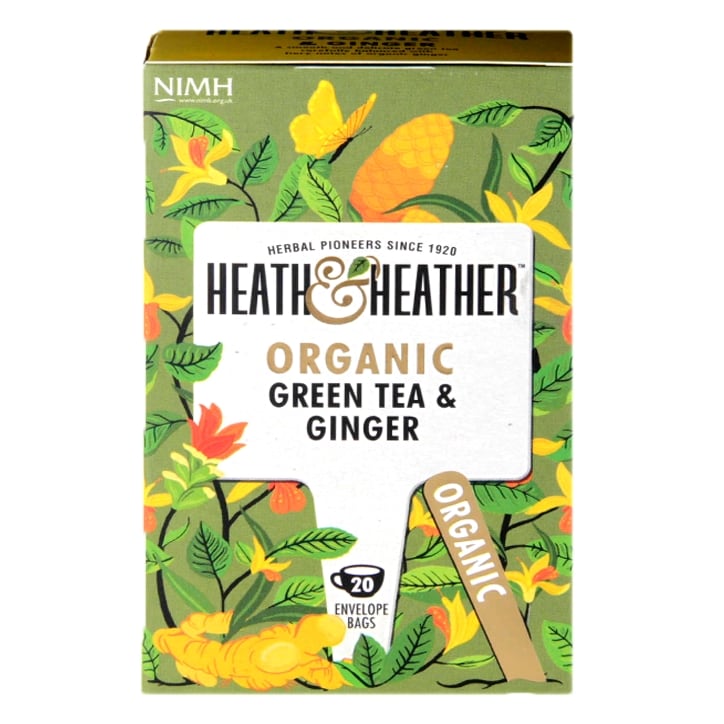 Heath & Heather Organic Green Tea with Ginger 20 Tea Bags-1