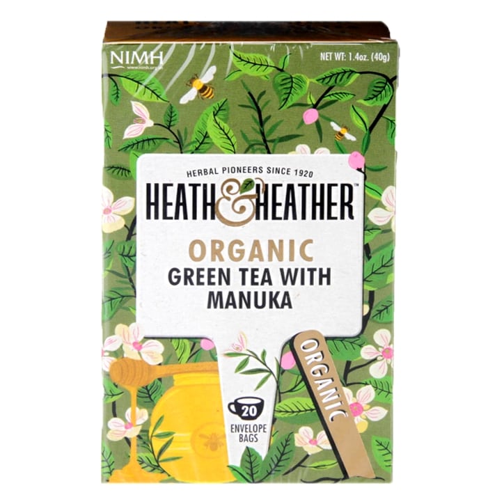 Heath & Heather Organic Green Tea with Manuka 20 Tea Bags-1