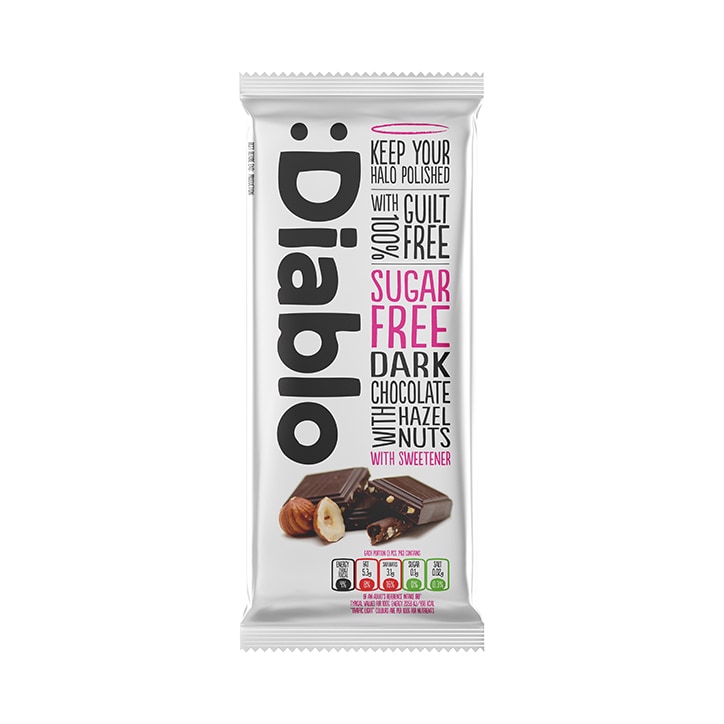 Diablo Sugar Free Dark Chocolate with Hazelnuts Bar 85g-1