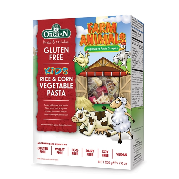 Orgran Rice & Corn Vegetable Pasta Animal Shapes 200g-1