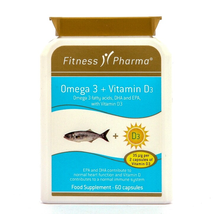 Fitness Pharma Omega 3 with Vitamin D3 60 Capsules-1