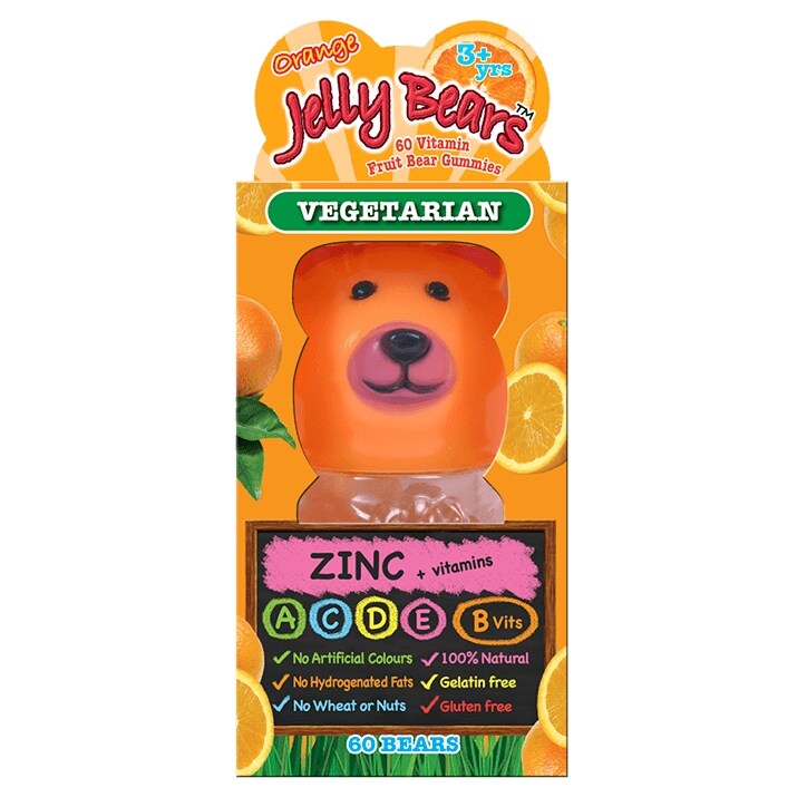 Jelly Bears Zinc Orange Fruit Bear 60 Chewables-1