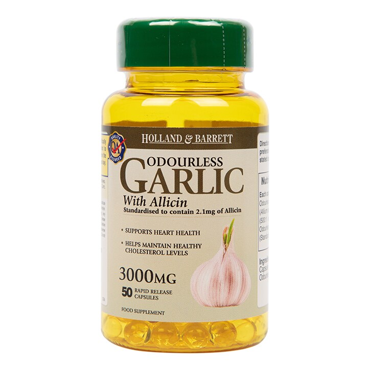 Holland & Barrett Odourless Garlic 50 Capsules 3000mg-1