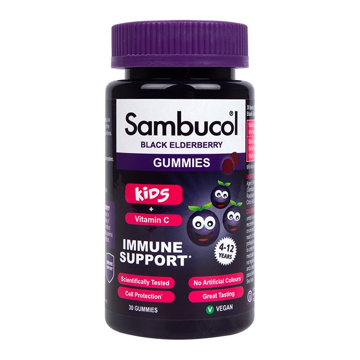 Sambucol For Kids 4-12 Years + Vitamin C Black Elderberry 30 Gummies-1