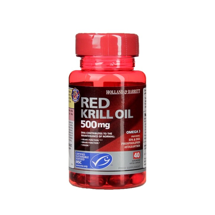 Holland & Barrett Red Krill Oil 40 Capsules 500mg-1