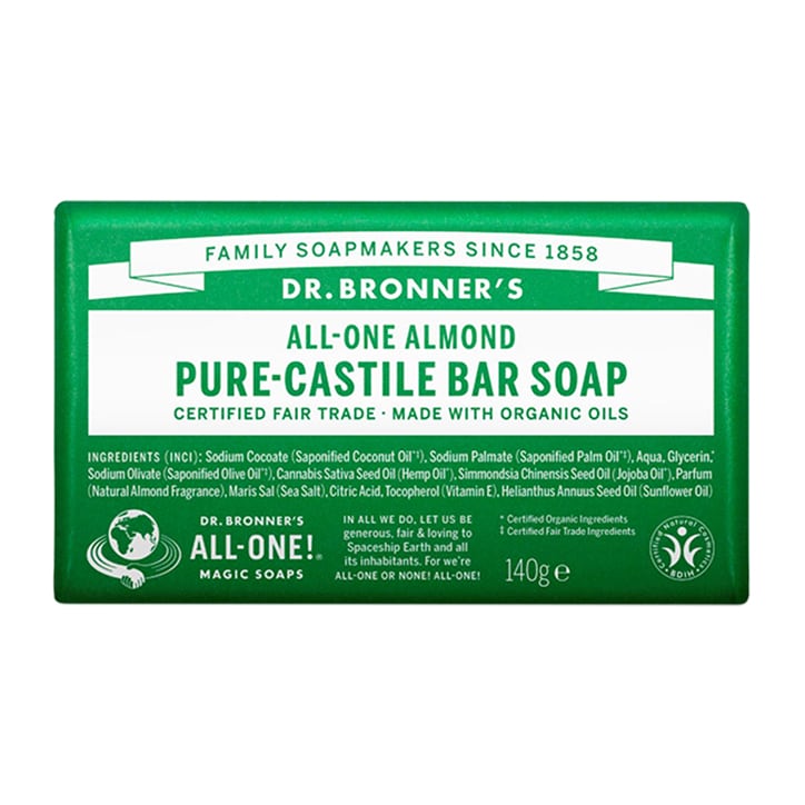 Dr Bronner All-One Almond Pure-Castile Bar Soap 140g-1