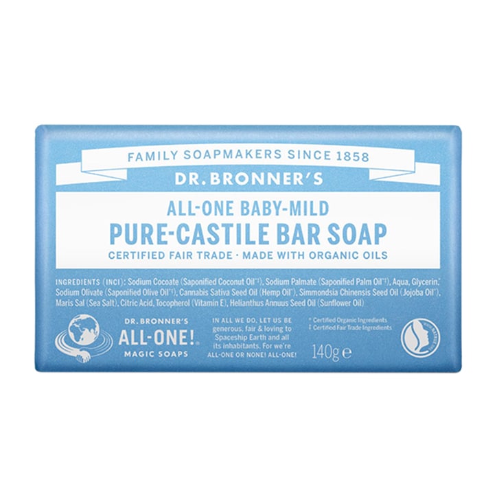 Dr Bronner All-One Baby-Mild Pure-Castile Bar Soap 140g-1
