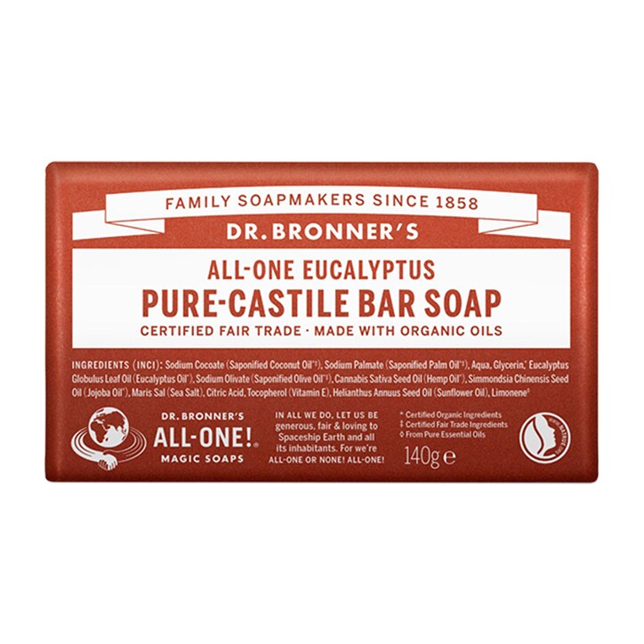 Dr Bronner All-One Eucalyptus Pure-Castile Bar Soap 140g-1