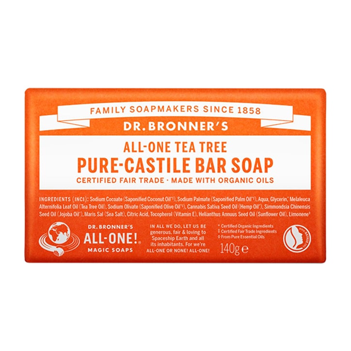 Dr Bronner All-One Tea Tree Pure-Castile Bar Soap 140g-1