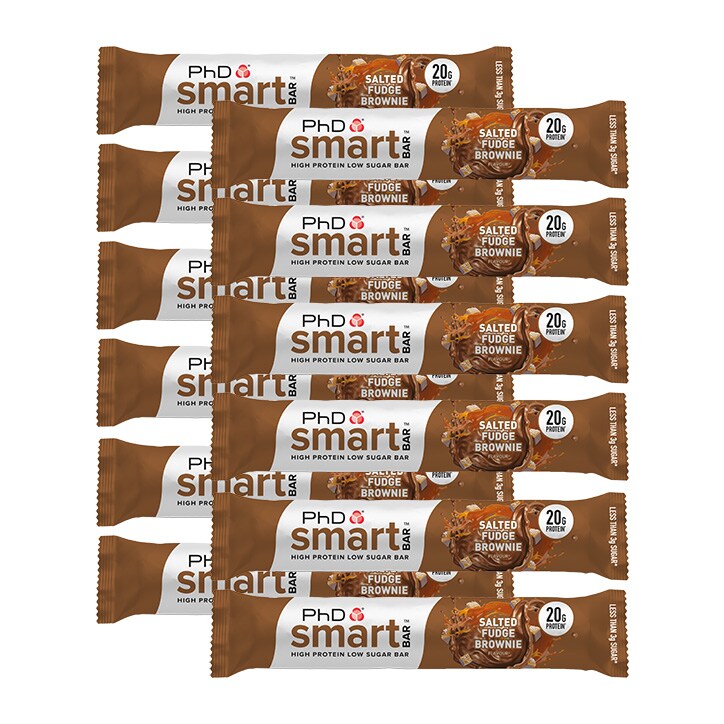 PhD Smart Bar Salted Fudge Brownie 12x 64g-1