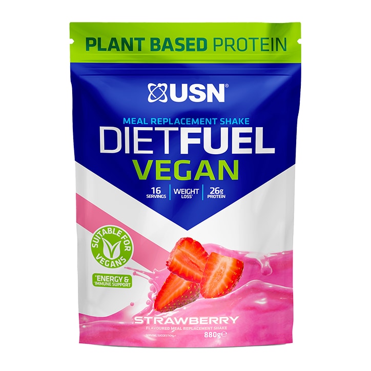 USN Diet Fuel Vegan Meal Replacement Shake Strawberry 880g-1